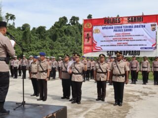 Kapolres Sarmi Pimpin Sertijab Kasat Lantas, Kasat Polairud, dan Kapolsek Sarmi Kota