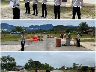 Strong Point Pagi, Polres Mamberamo Tengah Wujudkan Lalu Lintas Aman dan Tertib di Kobakma