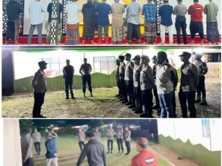 Personel Polres Mamberamo Tengah Amankan Sholat Tarawih Hari Ke-17 di Masjid Al Muhajirin