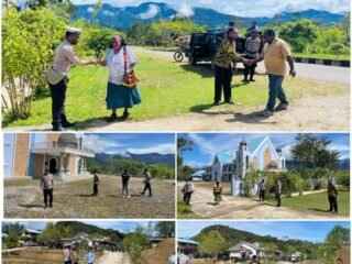 Pengamanan Jumat Agung, Polres Mamberamo Tengah Hadir Beri Rasa Aman