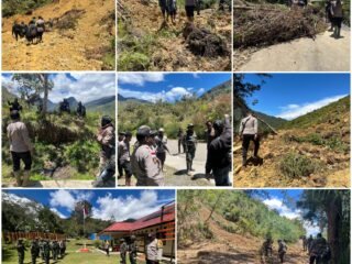 Longsor Putus Akses Jalan Trans Kelila–Wamena, Aparat Gabungan Turun Tangan