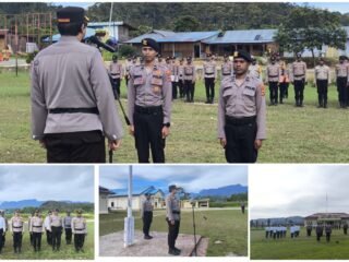 Apel Pagi Polres Mamberamo Tengah: Wakapolres Tekankan Peningkatan Etos Kerja dan Kesiapsiagaan Personel