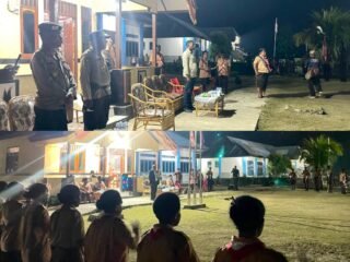 Kasat Binmas Polres Mamberamo Raya Hadiri Upacara Pelepasan Kontingen Jambore Nasional XII Kabupaten Mamberamo Raya