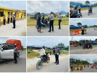 Satlantas Polres Mamberamo Tengah Gelar Strong Point Pagi di Jalan Warabuke