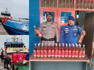 Sat Polairud Polres Mamberamo Raya Berhasil Amankan Minuman Keras yang Akan Diedarkan