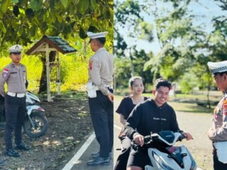 Satlantas Polres Mamberamo Raya Laksanakan Strong Point Pagi, Wujudkan Kamseltibcarlantas