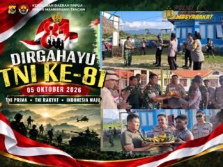 Surprise HUT TNI ke-81, Polres Mamberamo Tengah Perkuat Soliditas TNI-Polri